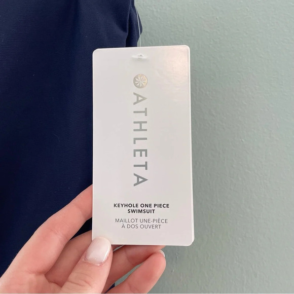 Athleta Keyhole One Piece Swimsuit NWT Navy Blue XS - Picture 14 of 16